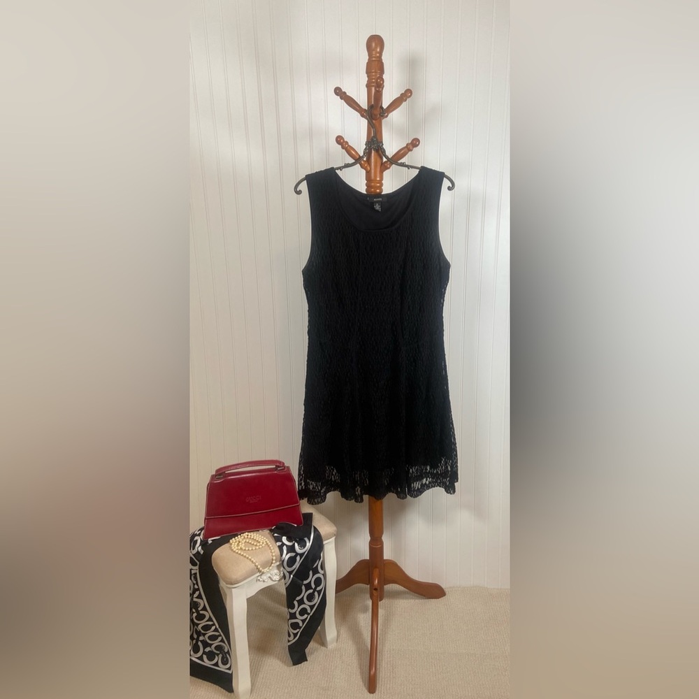 Alfani Black Lace Overlay Sleeveless Dress – Women’s XL